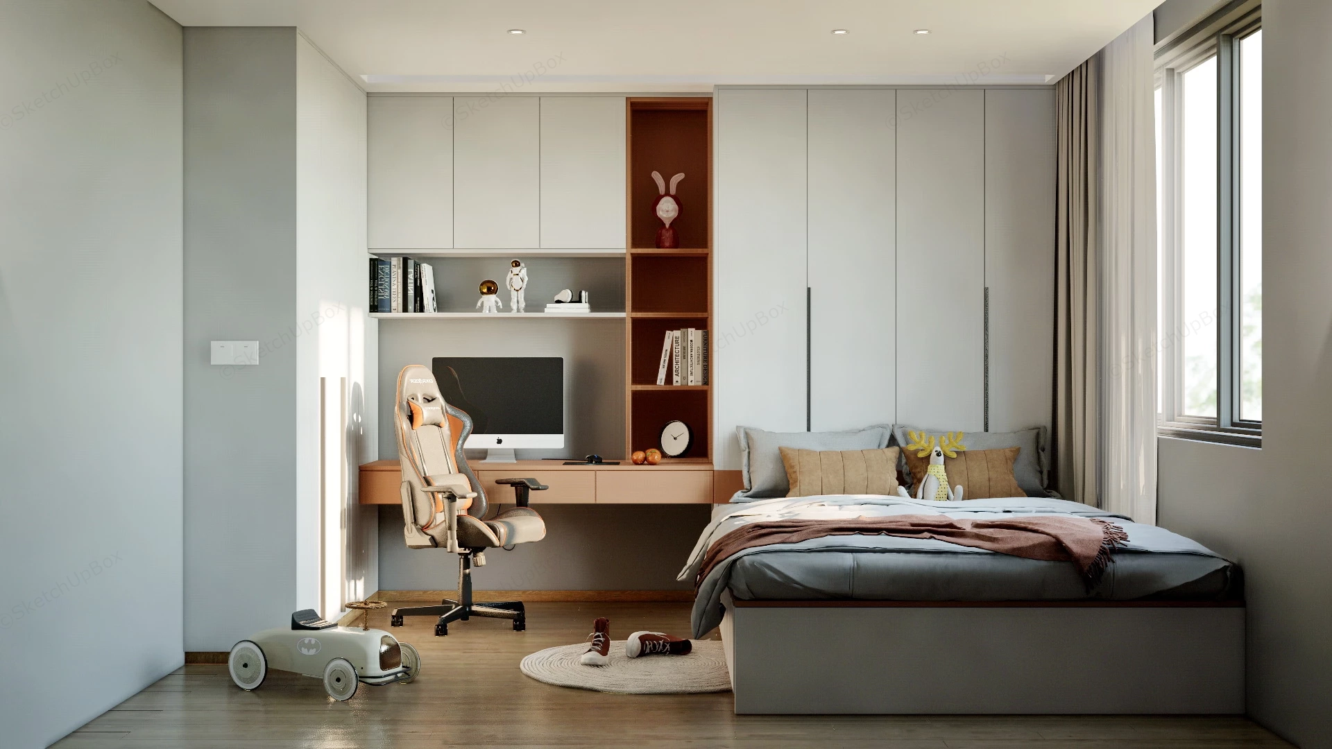 Teenage Boys Room Decor sketchup model preview - SketchupBox