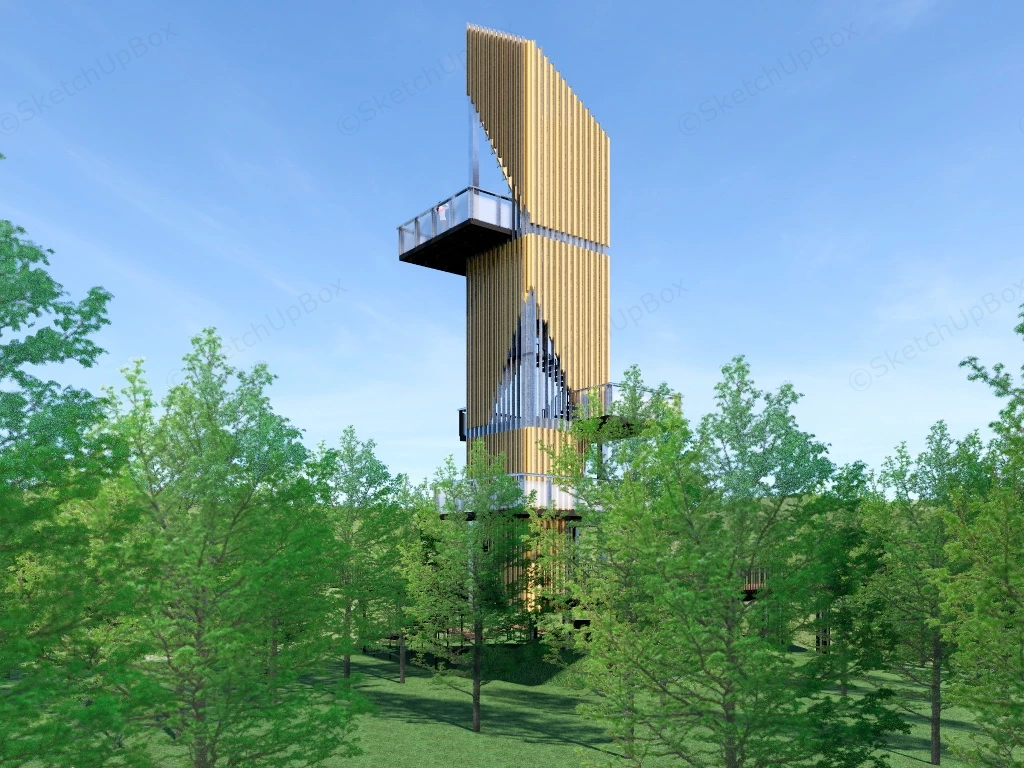 Modern Observation Tower sketchup model preview - SketchupBox