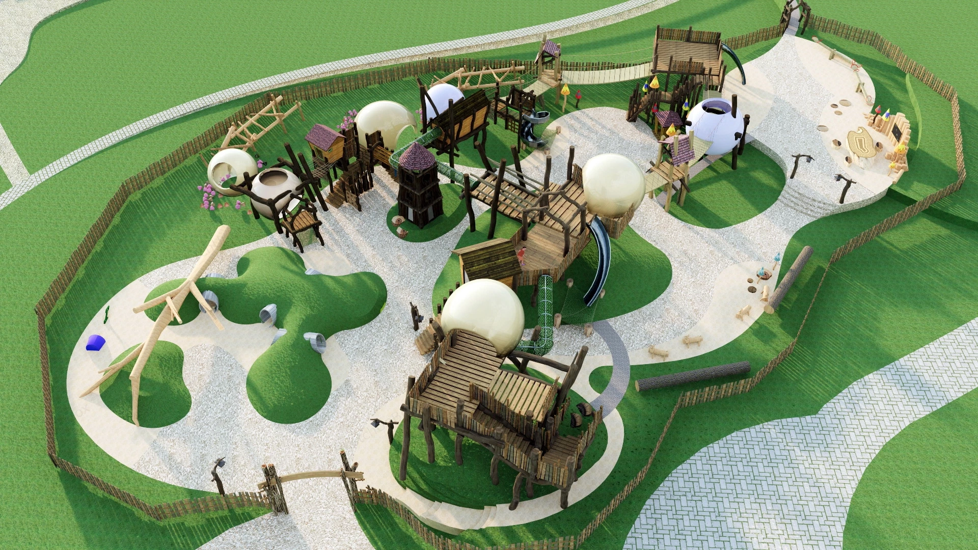Rustic Adventure Playground Design sketchup model preview - SketchupBox
