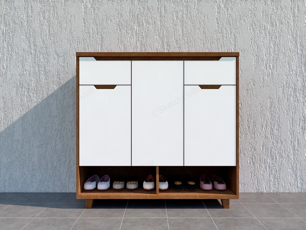 Entryway Shoe Storage Cabinet sketchup model preview - SketchupBox