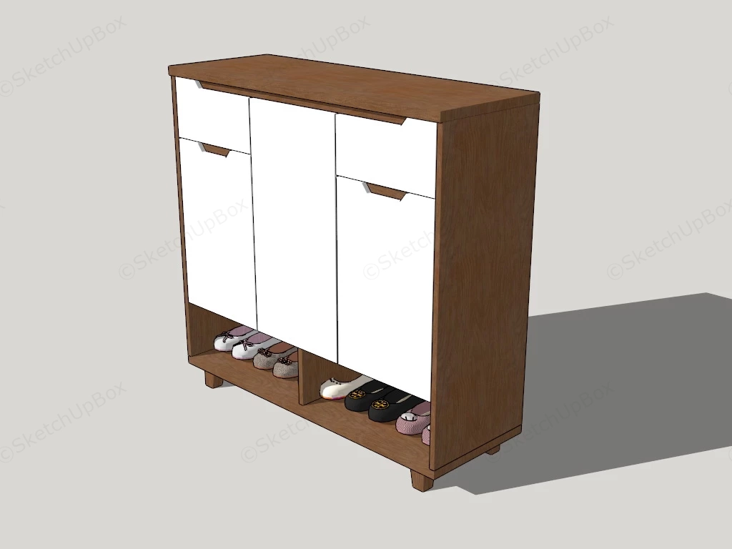 Entryway Shoe Storage Cabinet sketchup model preview - SketchupBox