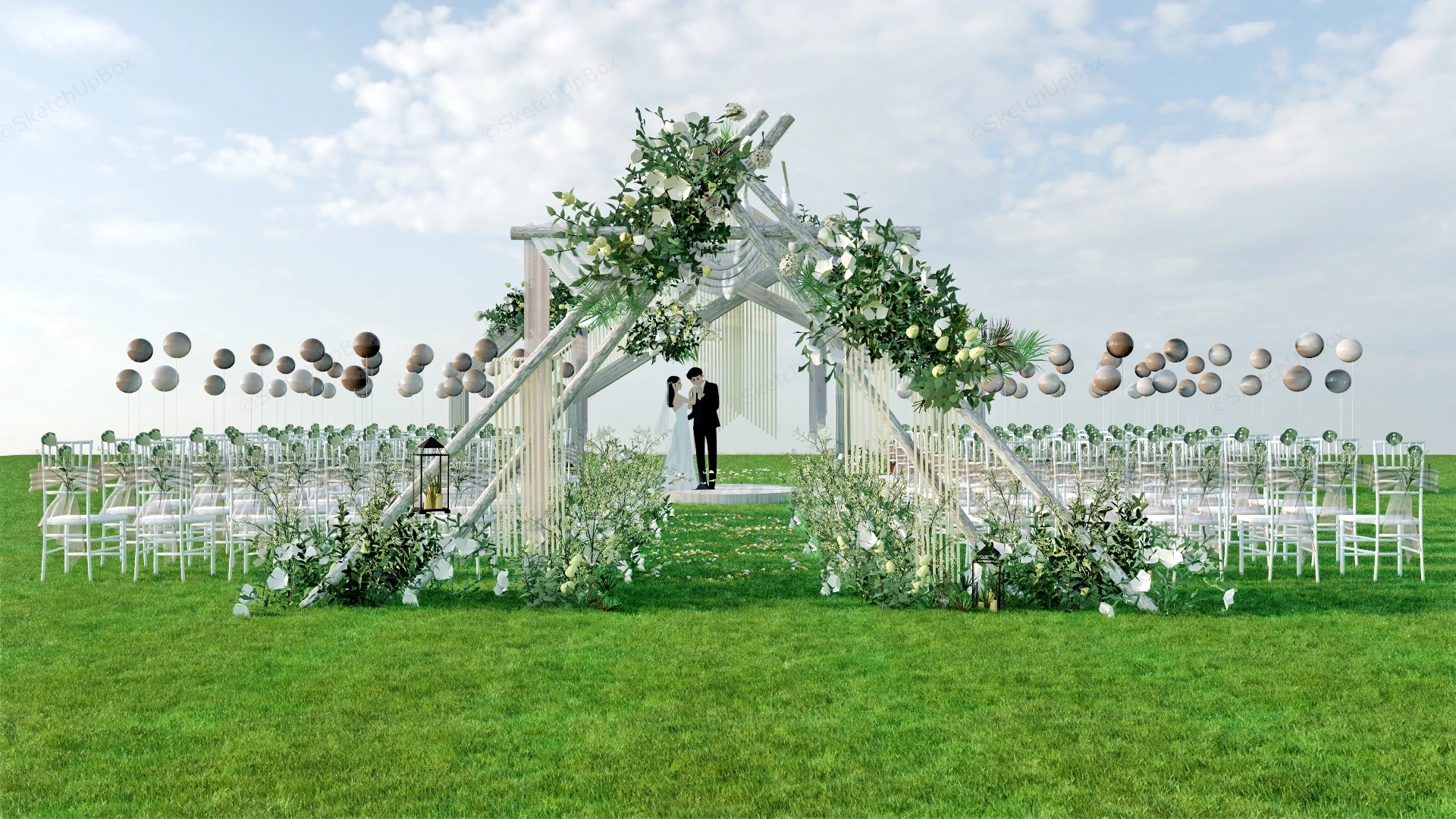 Outdoor Wedding Idea sketchup model preview - SketchupBox