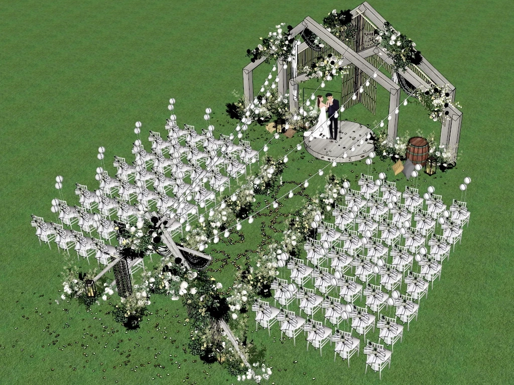 Outdoor Wedding Idea sketchup model preview - SketchupBox