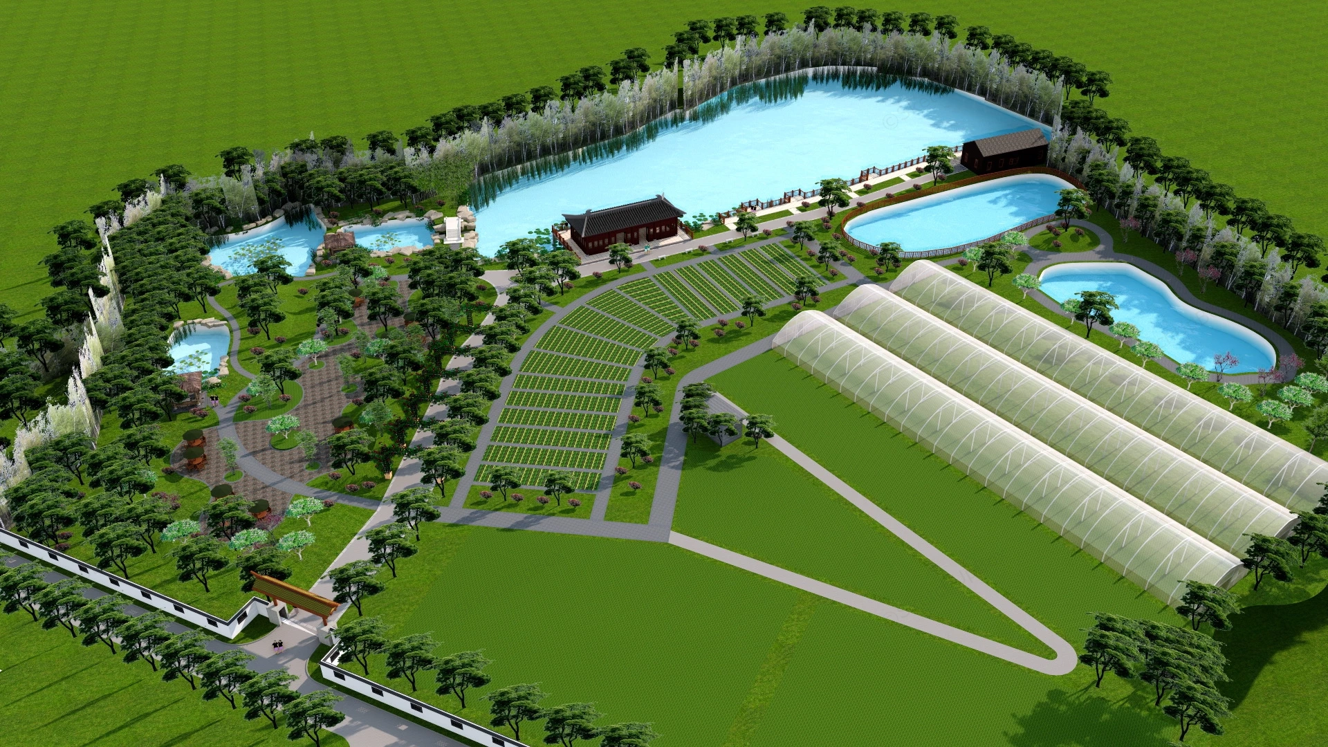 Ecological Farm Design sketchup model preview - SketchupBox