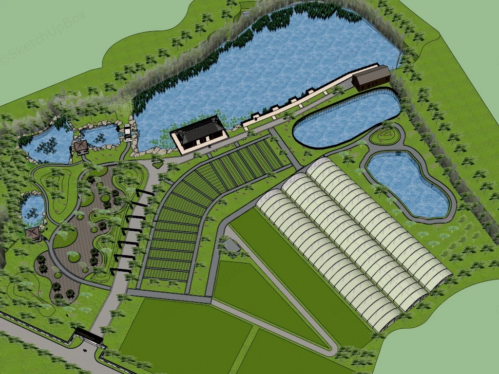 Ecological Farm Design sketchup model preview - SketchupBox