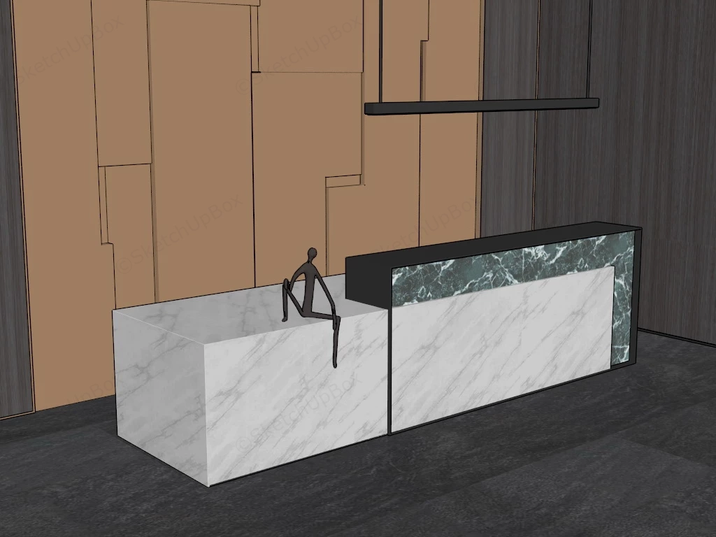 High End Marble Reception Desk sketchup model preview - SketchupBox