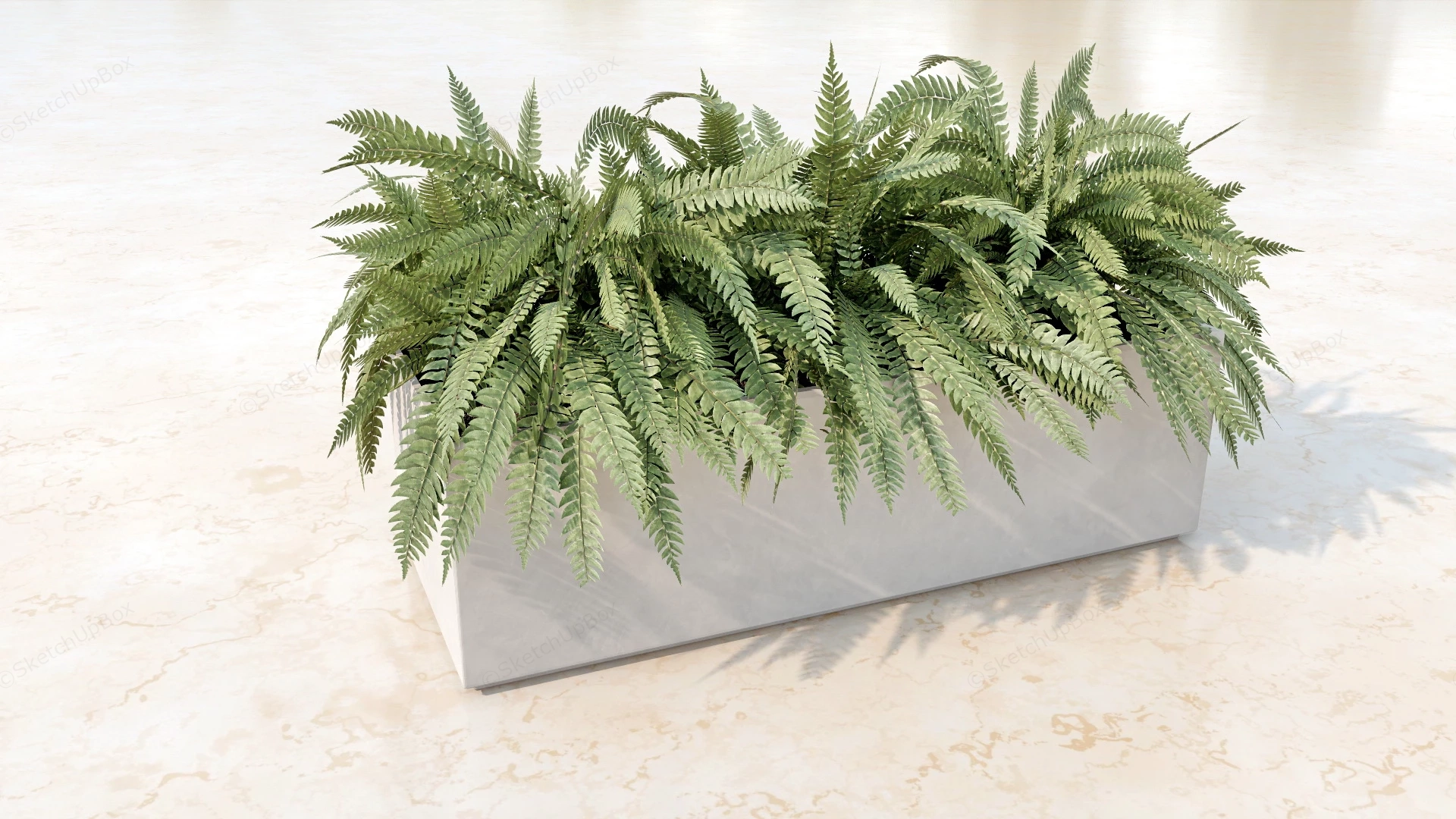 Rectangular Concrete Planter Trough sketchup model preview - SketchupBox