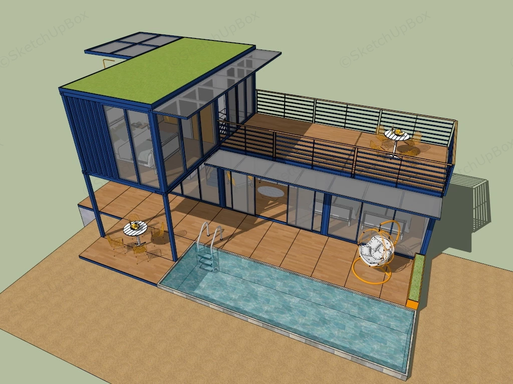 2 Story Container Home sketchup model preview - SketchupBox