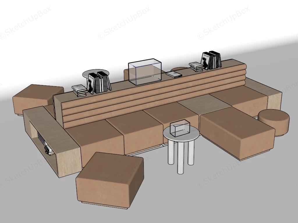 Modern Office Reception Sofa sketchup model preview - SketchupBox