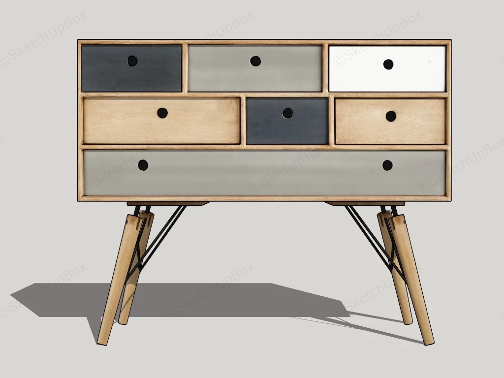 Scandinavian Style Dresser sketchup model preview - SketchupBox