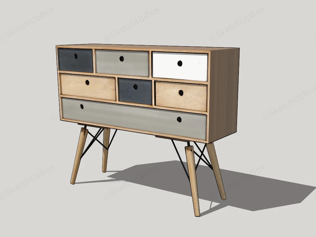 Scandinavian Style Dresser sketchup model preview - SketchupBox