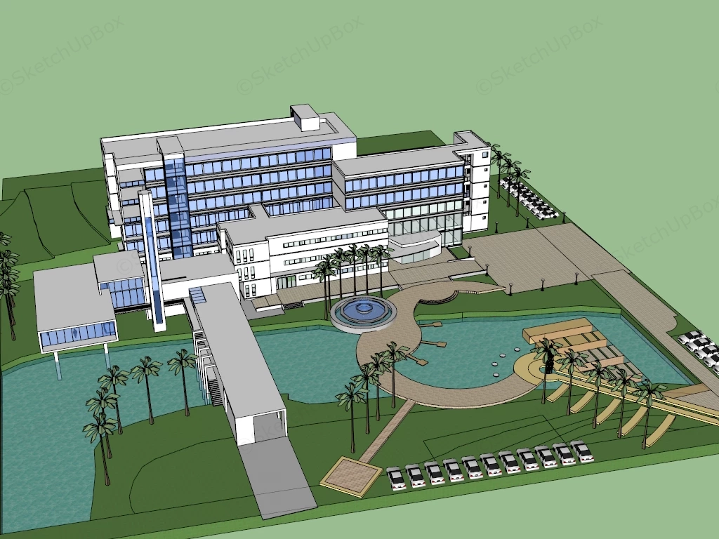 City Hotel Building sketchup model preview - SketchupBox