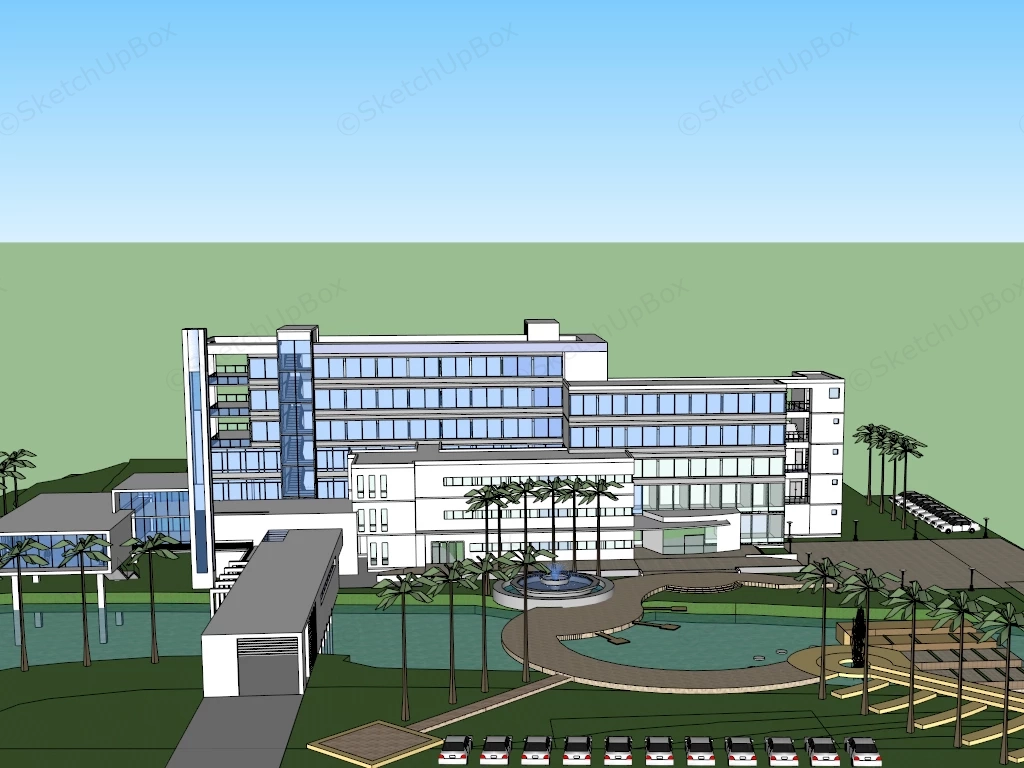 City Hotel Building sketchup model preview - SketchupBox