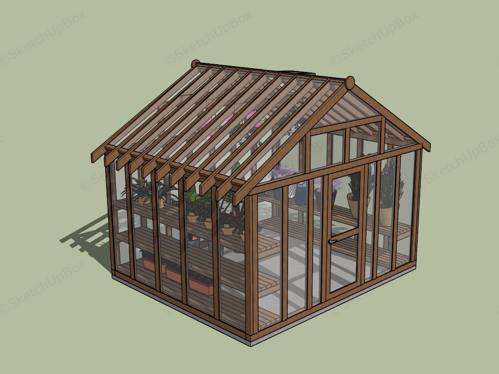 Home Garden Greenhouse sketchup model preview - SketchupBox