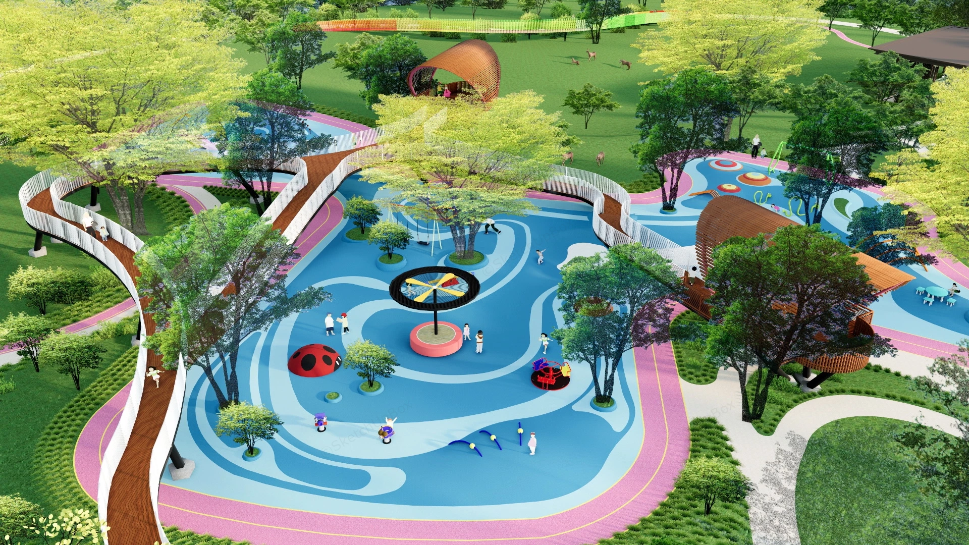 Kids Adventure Park Plan sketchup model preview - SketchupBox