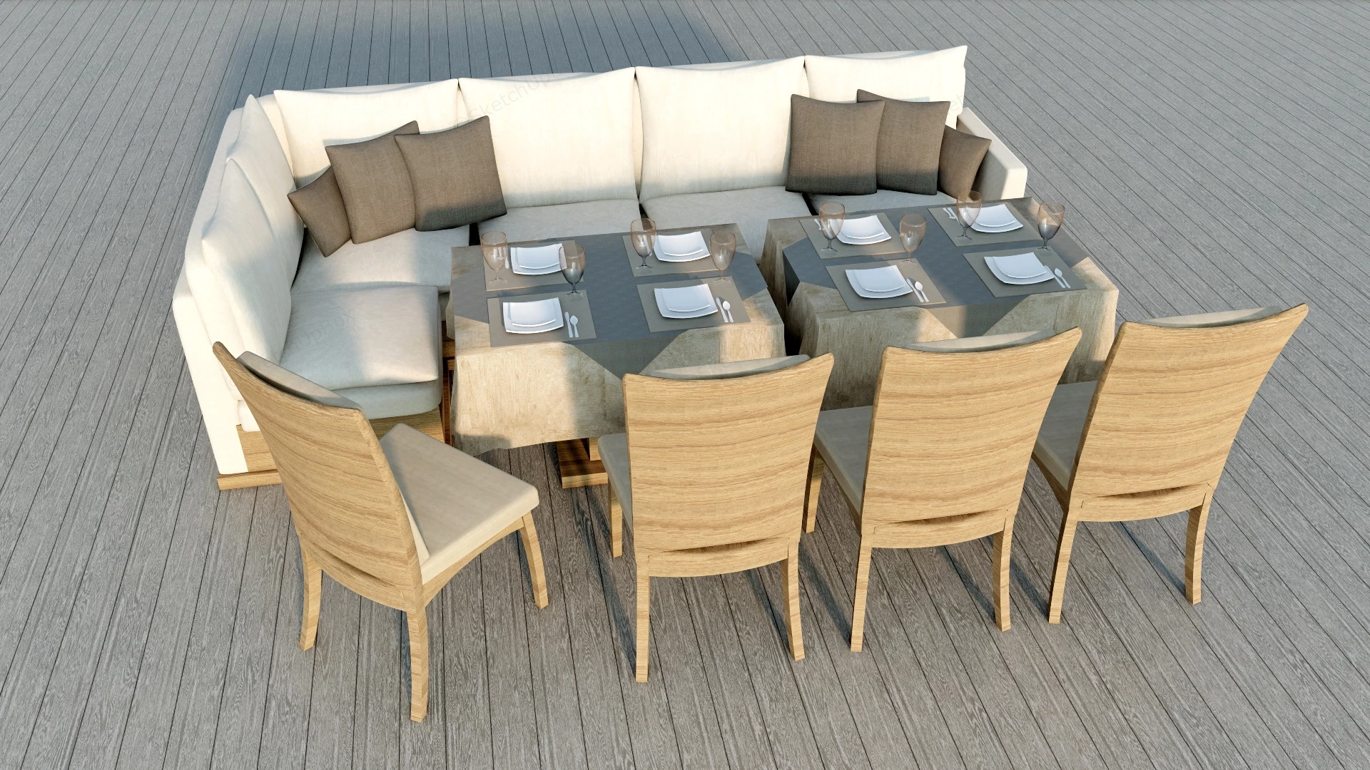 Restaurant Booths Tables And Chairs sketchup model preview - SketchupBox