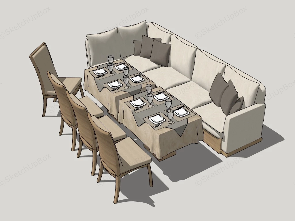 Restaurant Booths Tables And Chairs sketchup model preview - SketchupBox