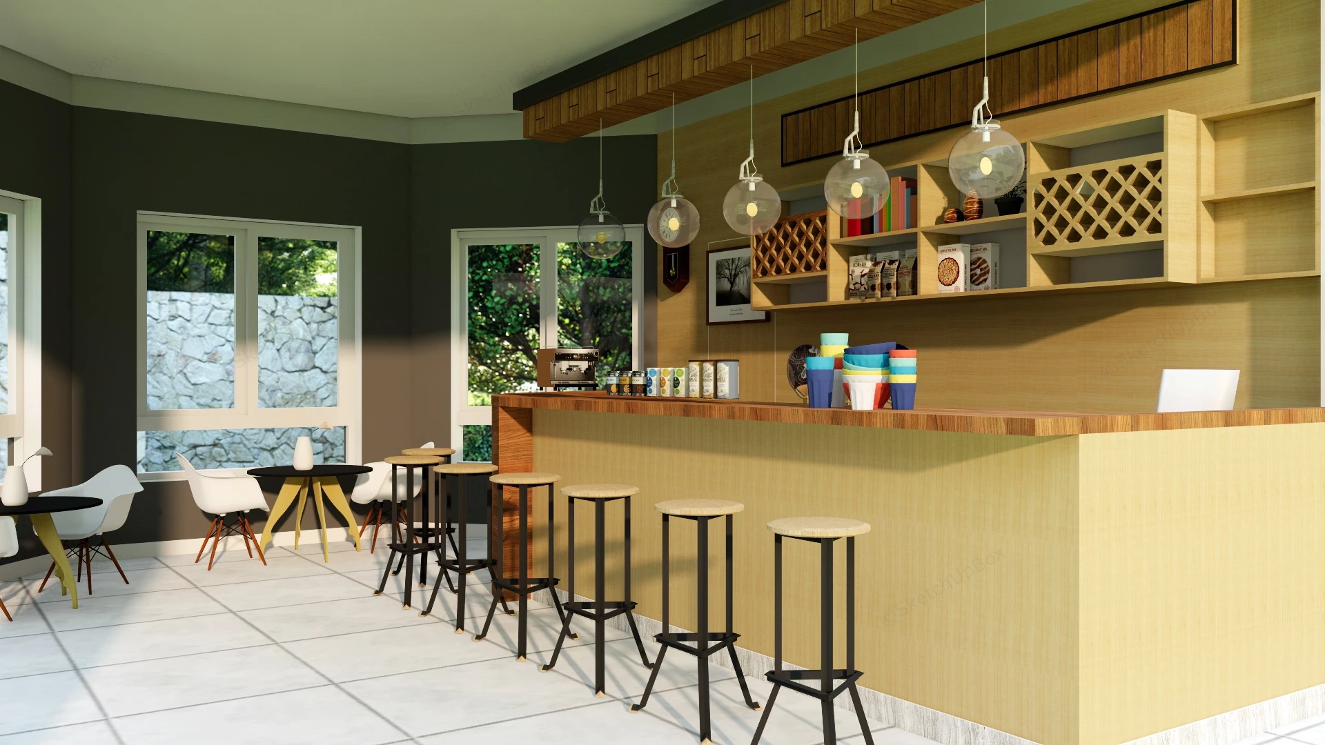 Rustic Home Bar sketchup model preview - SketchupBox