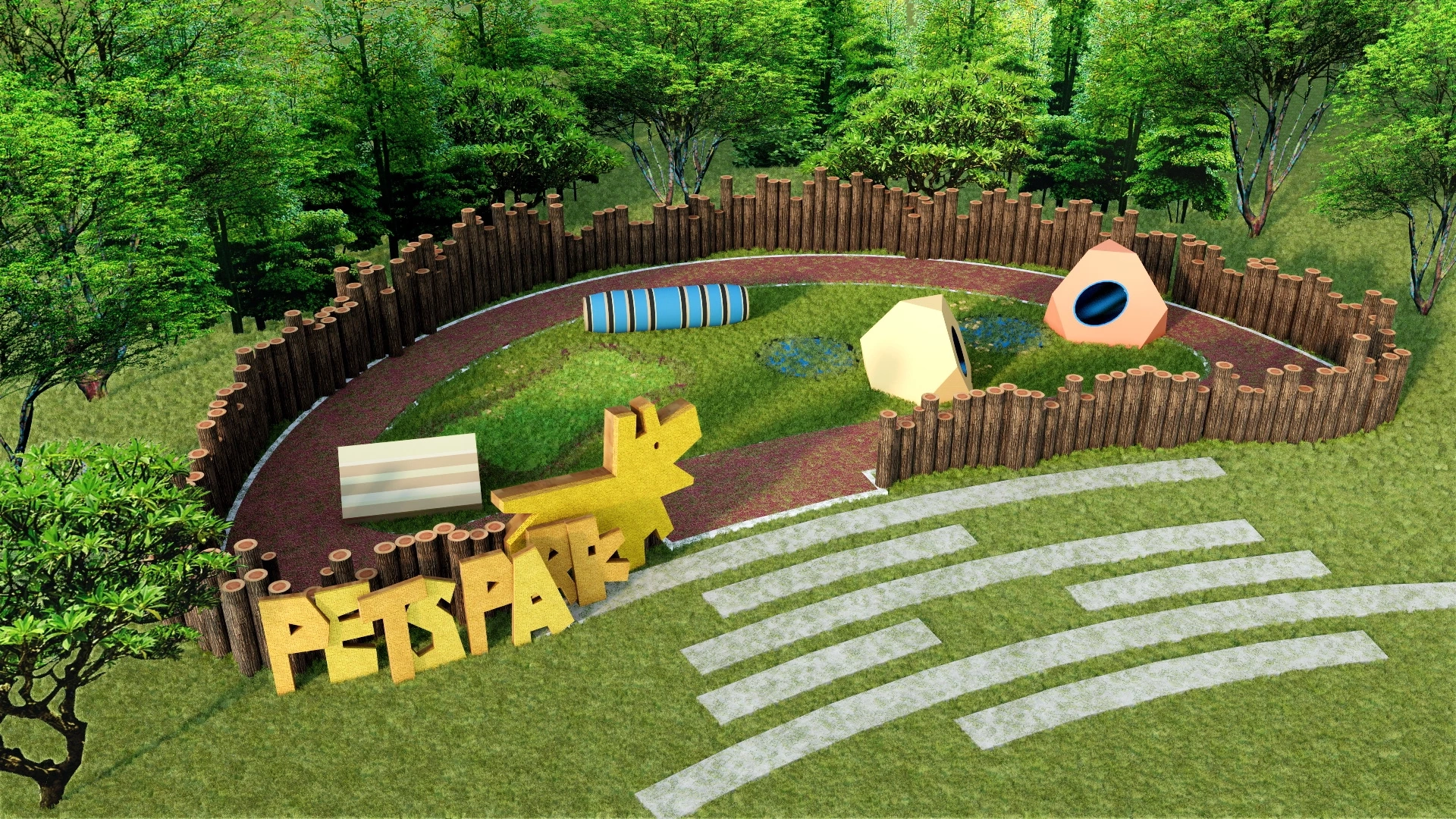 Pet Park Design sketchup model preview - SketchupBox