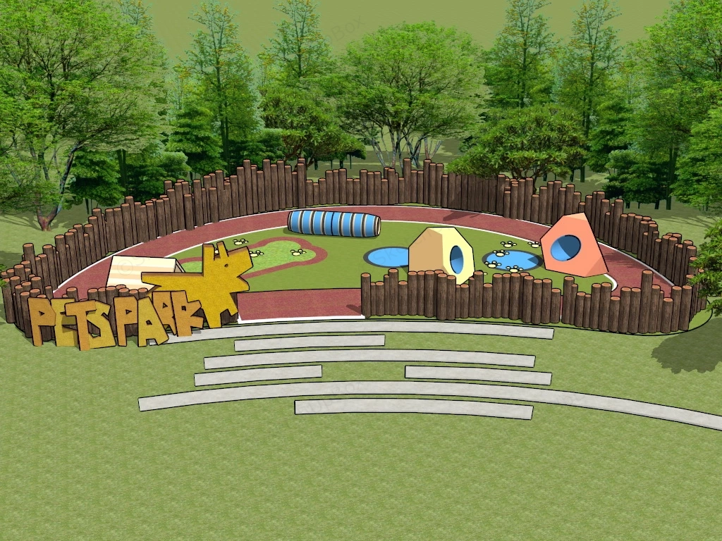 Pet Park Design sketchup model preview - SketchupBox