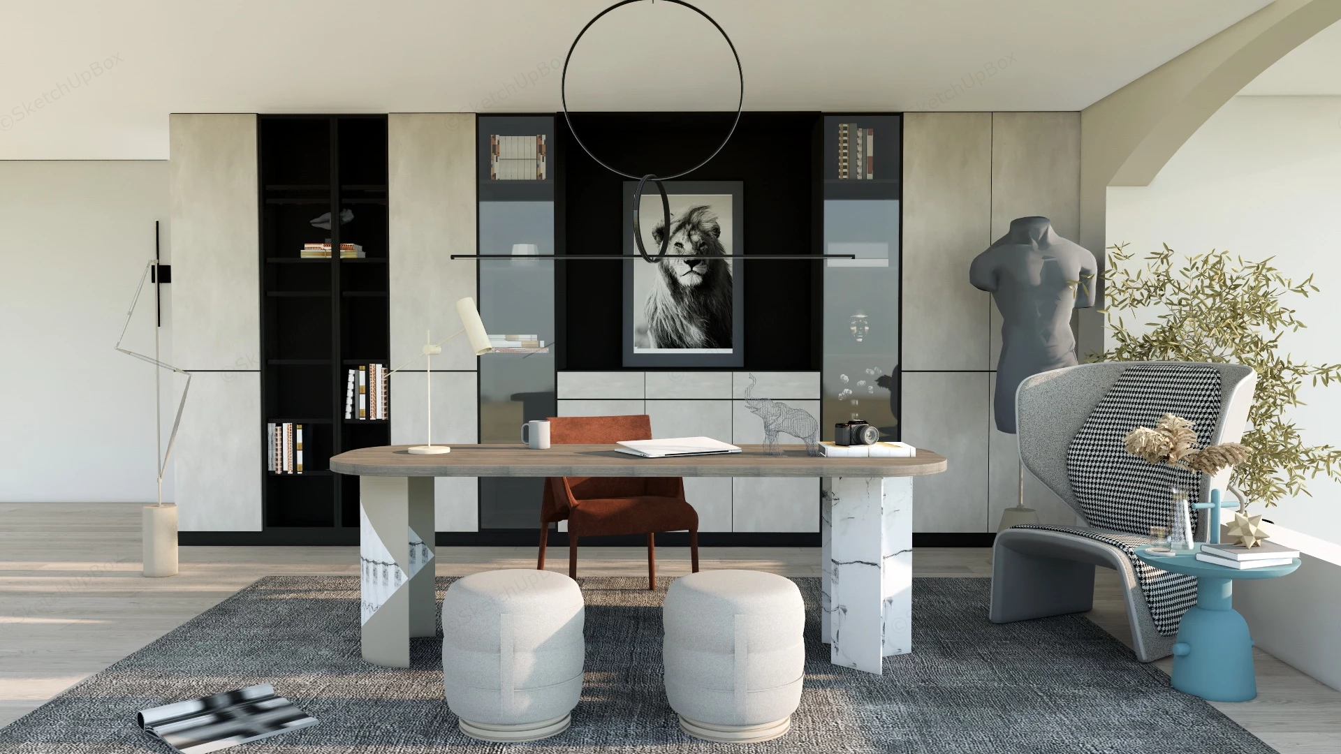 Architect Home Office sketchup model preview - SketchupBox