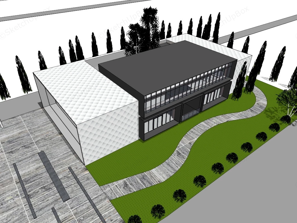 Modern Small Office Exterior Design sketchup model preview - SketchupBox