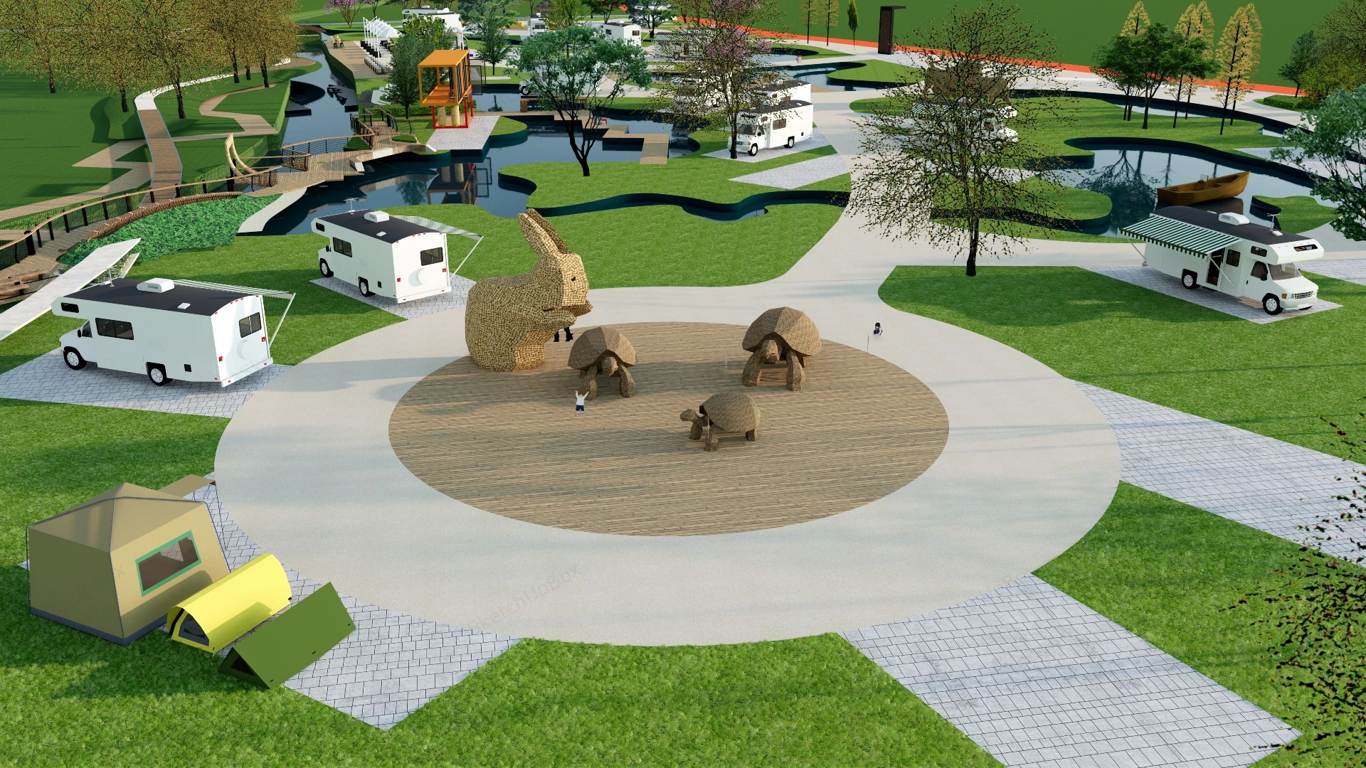 RV Park Plan sketchup model preview - SketchupBox