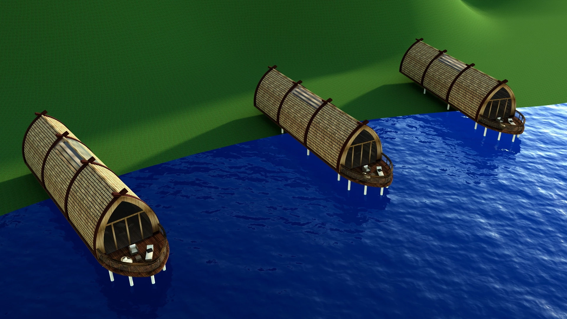 Luxury Waterdrop Glamping Pods sketchup model preview - SketchupBox