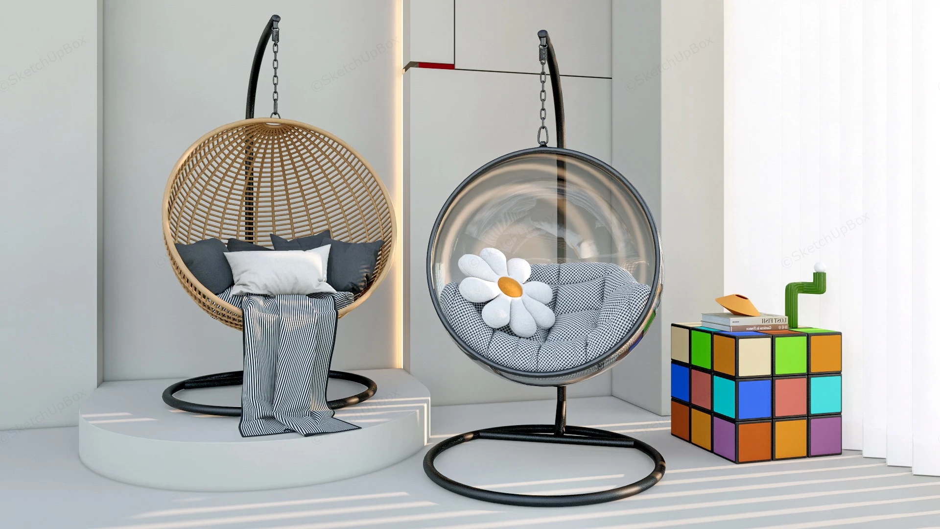 Indoor Hanging Ball Chairs sketchup model preview - SketchupBox