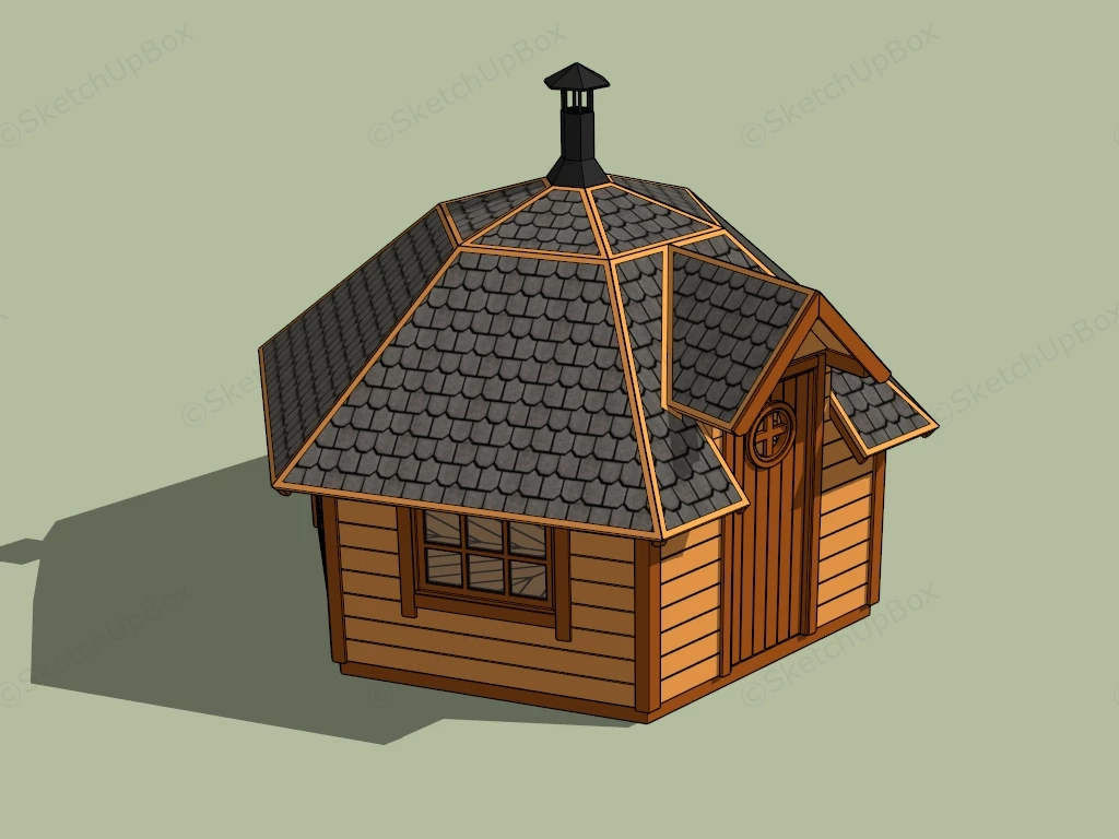 Garden BBQ Hut sketchup model preview - SketchupBox