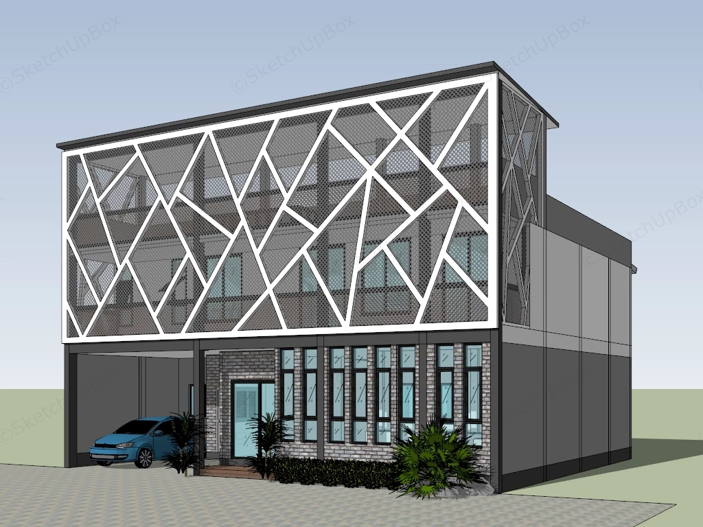 Small Office Building Design sketchup model preview - SketchupBox