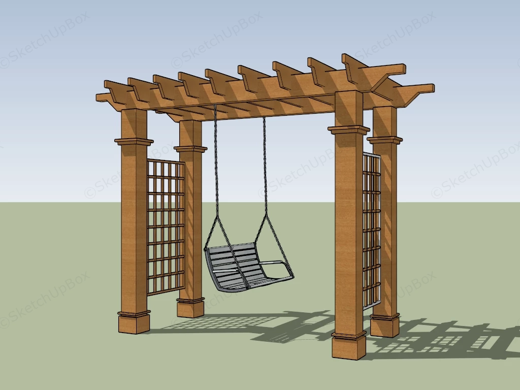 Pergola Swing Set sketchup model preview - SketchupBox