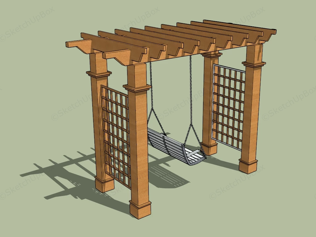 Pergola Swing Set sketchup model preview - SketchupBox