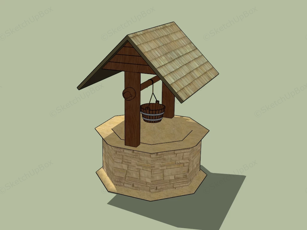 Garden Wishing Well sketchup model preview - SketchupBox
