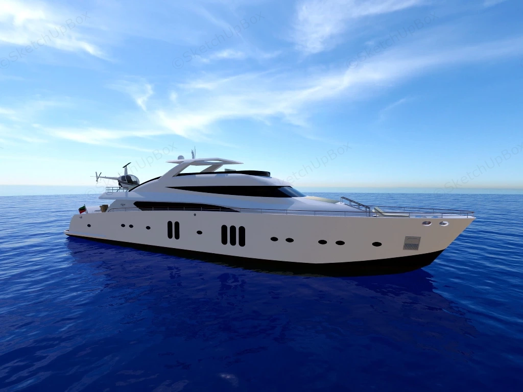 Luxury Yacht Ship sketchup model preview - SketchupBox
