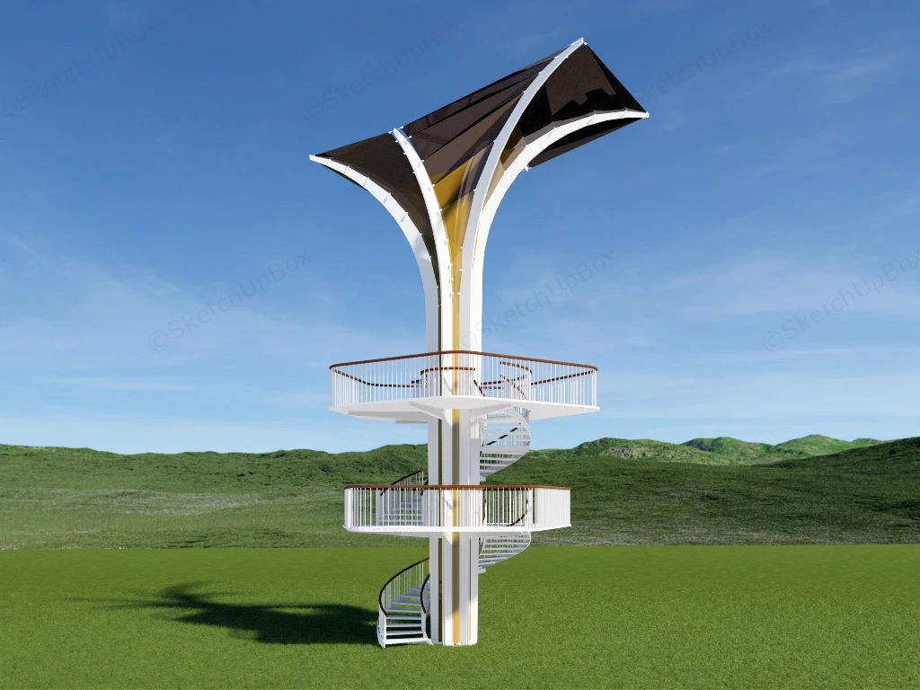 Modern Observation Tower sketchup model preview - SketchupBox