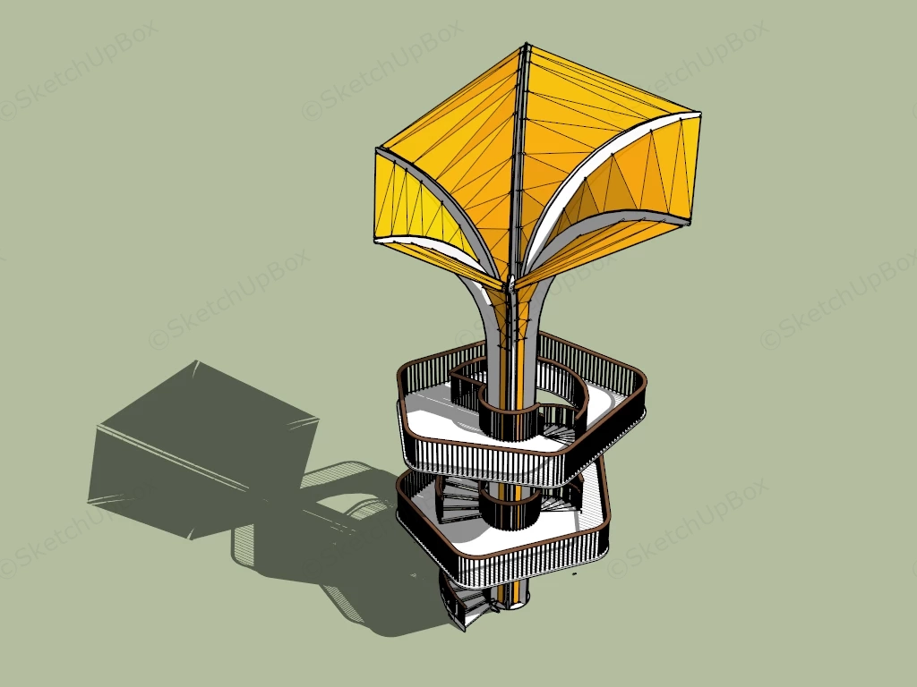 Modern Observation Tower sketchup model preview - SketchupBox