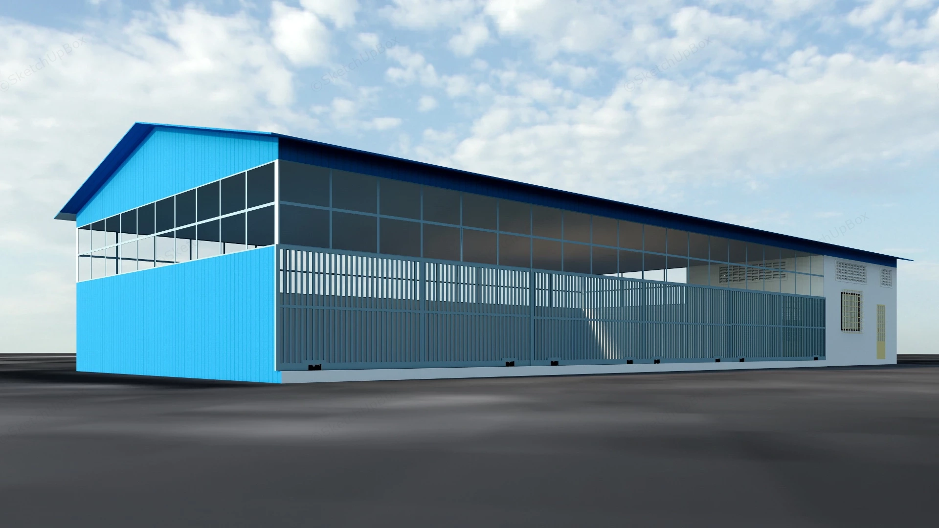 Industrial Warehouse Exterior sketchup model preview - SketchupBox