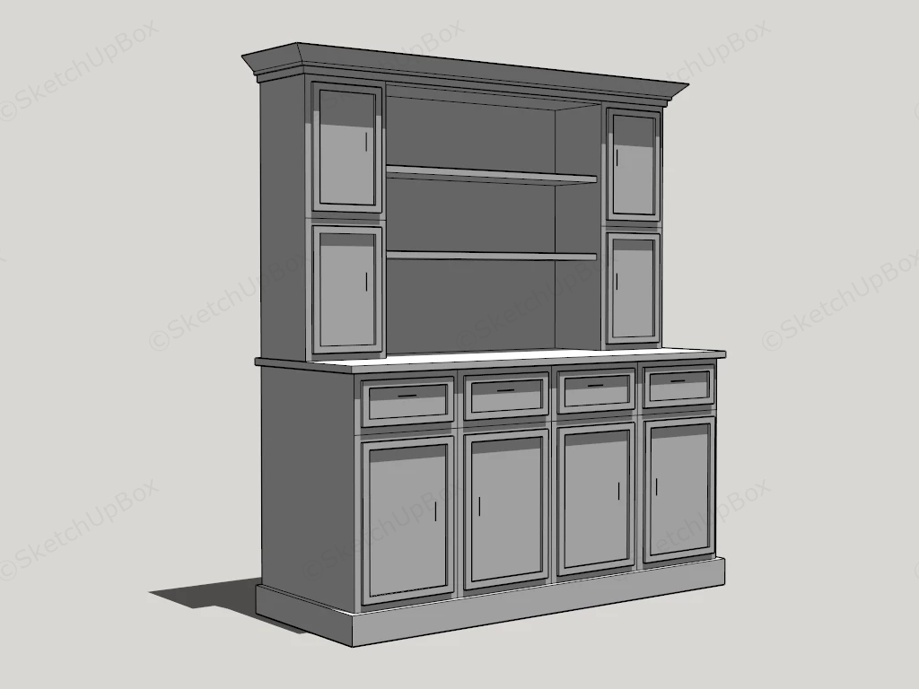Vintage Kitchen Hutch Cupboard sketchup model preview - SketchupBox