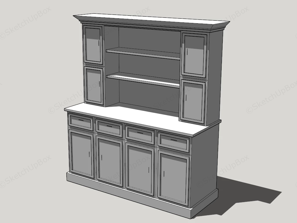 Vintage Kitchen Hutch Cupboard sketchup model preview - SketchupBox