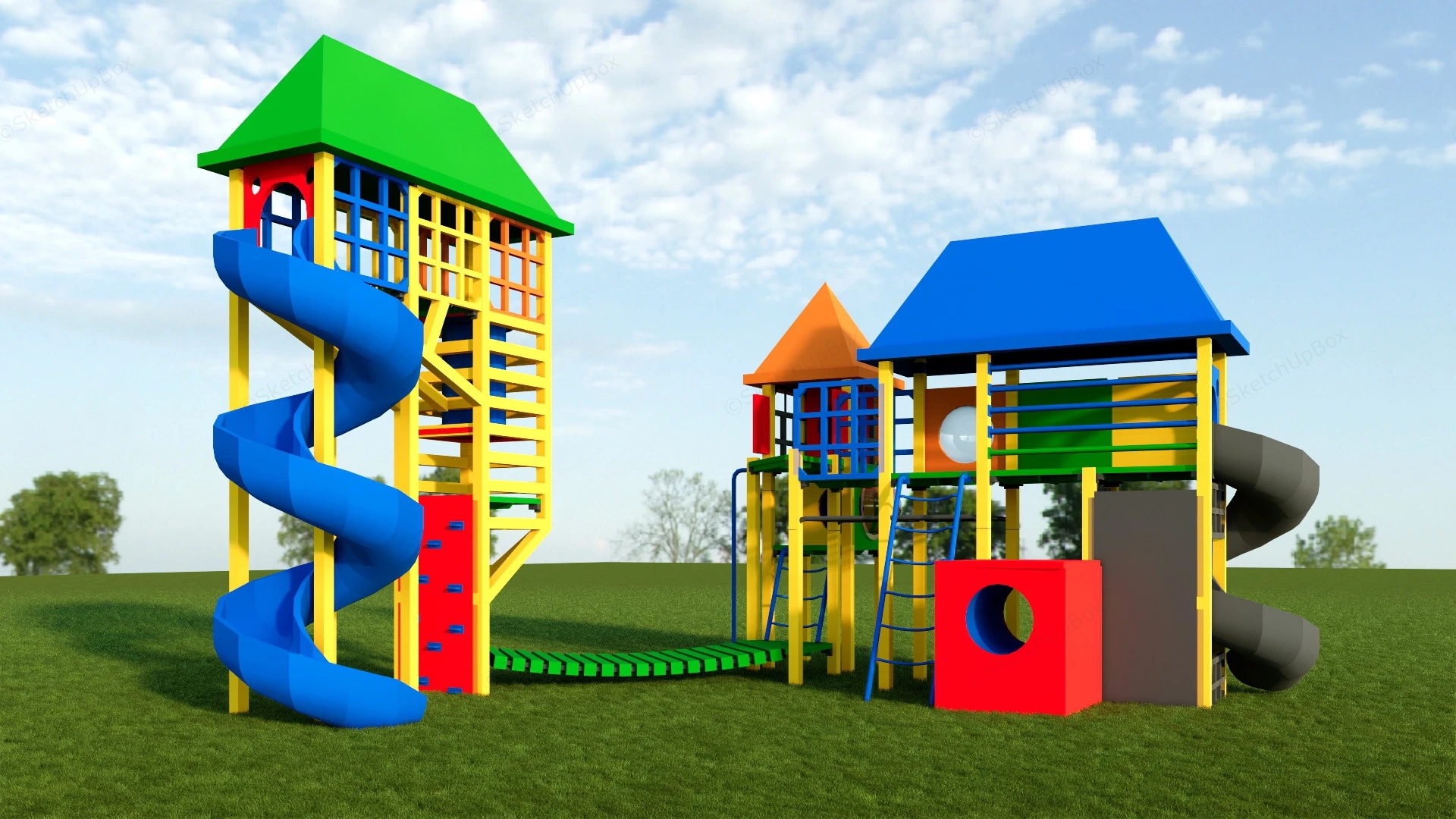 Backyard Adventures Playset sketchup model preview - SketchupBox