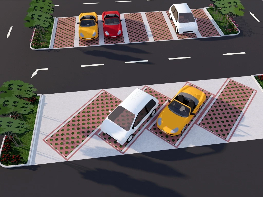 Car Parking Lot Design sketchup model preview - SketchupBox