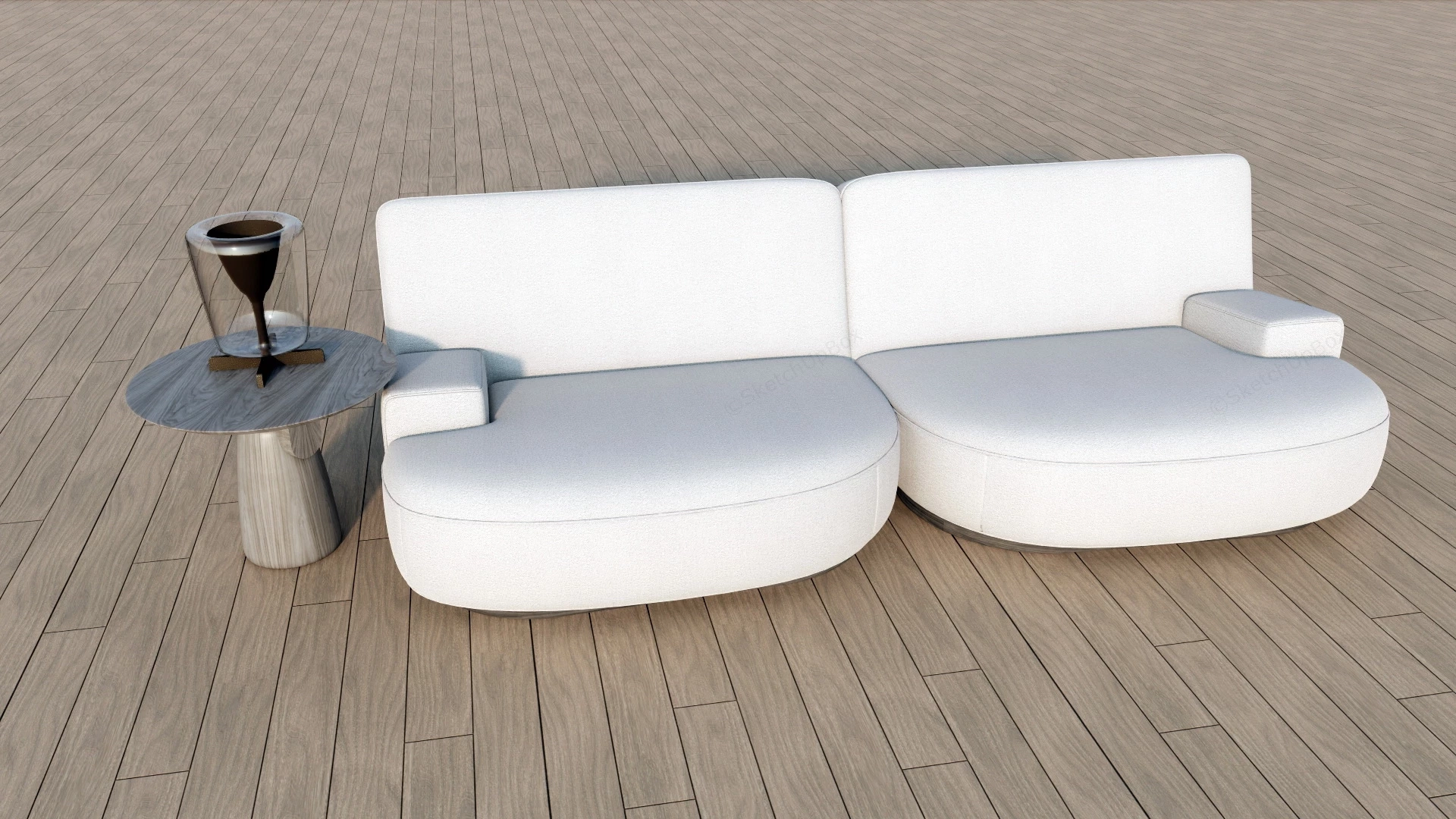Modern 2 Seater Sofa sketchup model preview - SketchupBox