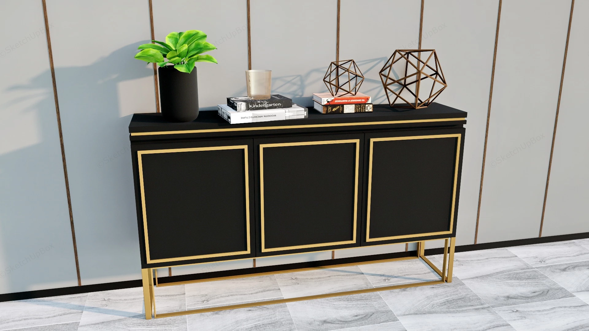 Black Consoles For Living Room sketchup model preview - SketchupBox