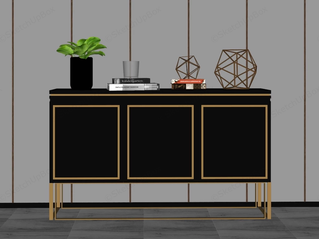 Black Consoles For Living Room sketchup model preview - SketchupBox