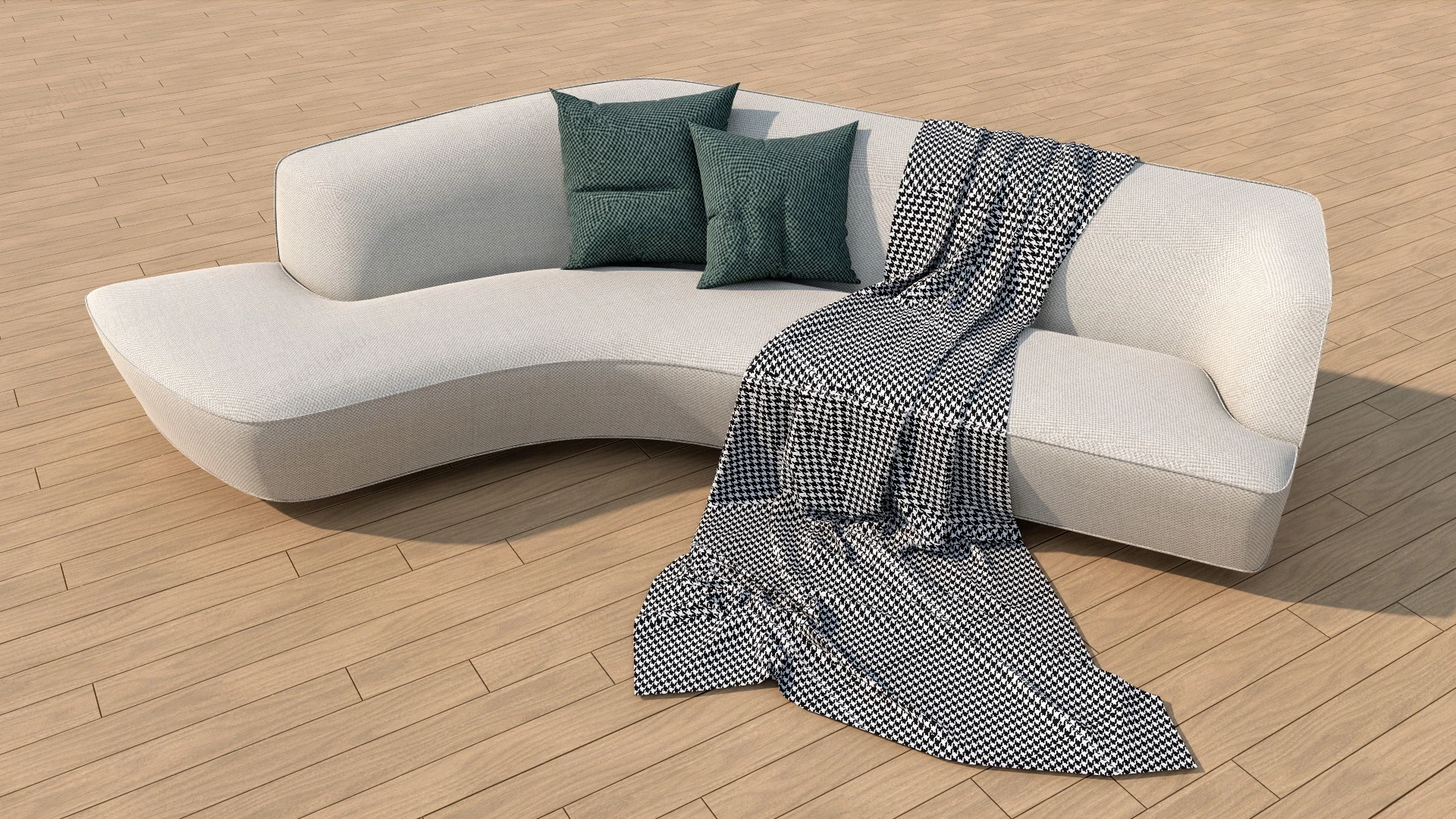 Curved Couch Sofa sketchup model preview - SketchupBox