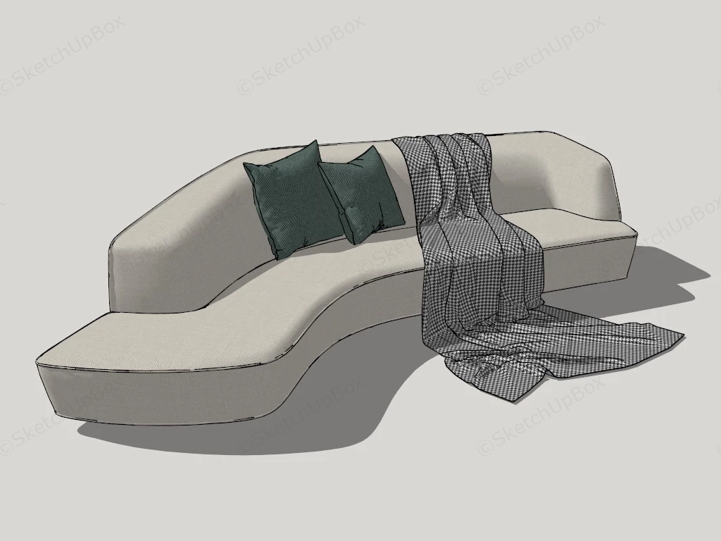 Curved Couch Sofa sketchup model preview - SketchupBox