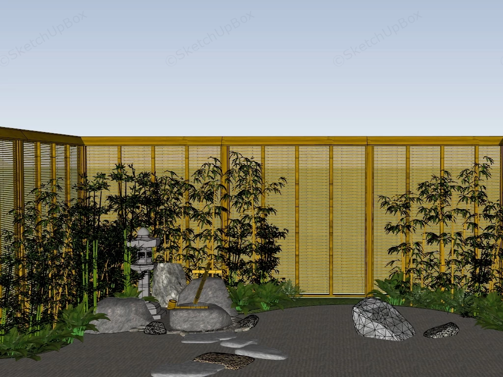 Bamboo Zen Garden sketchup model preview - SketchupBox