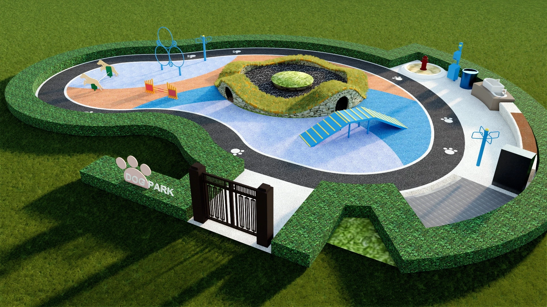 Small Dog Park Design sketchup model preview - SketchupBox