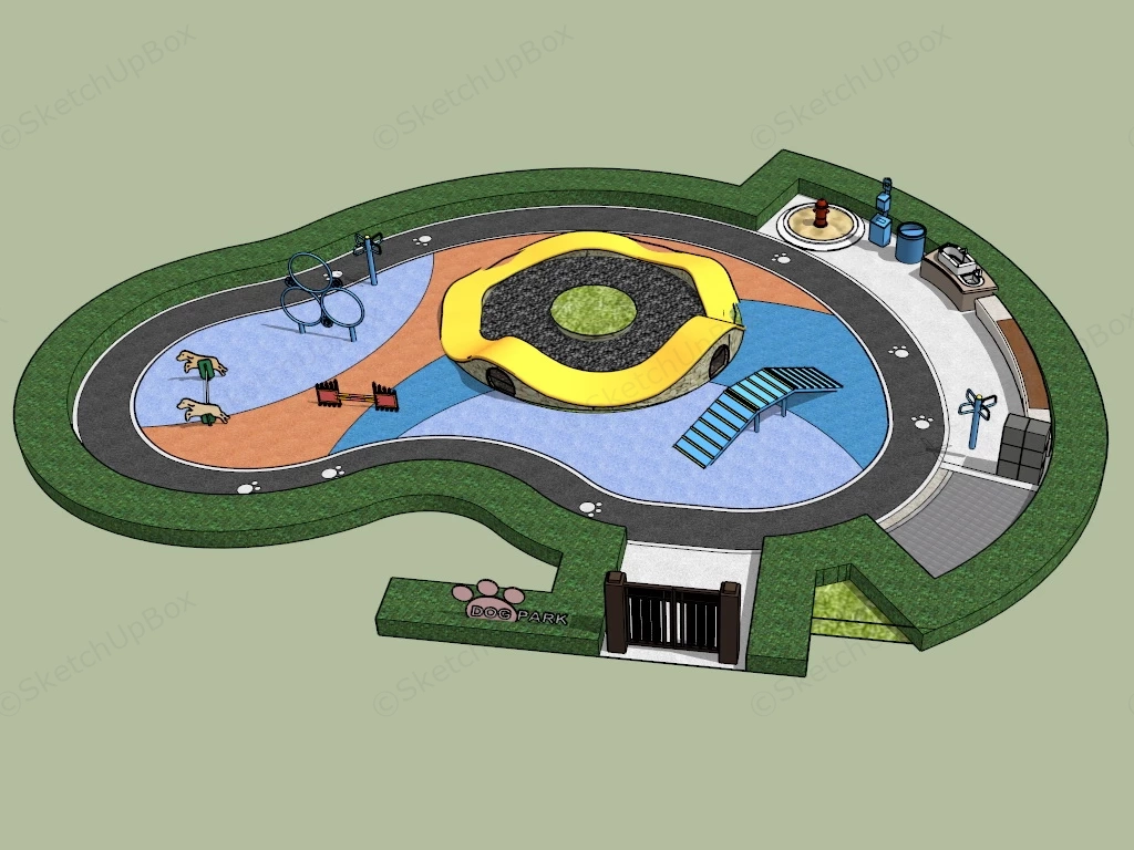 Small Dog Park Design sketchup model preview - SketchupBox